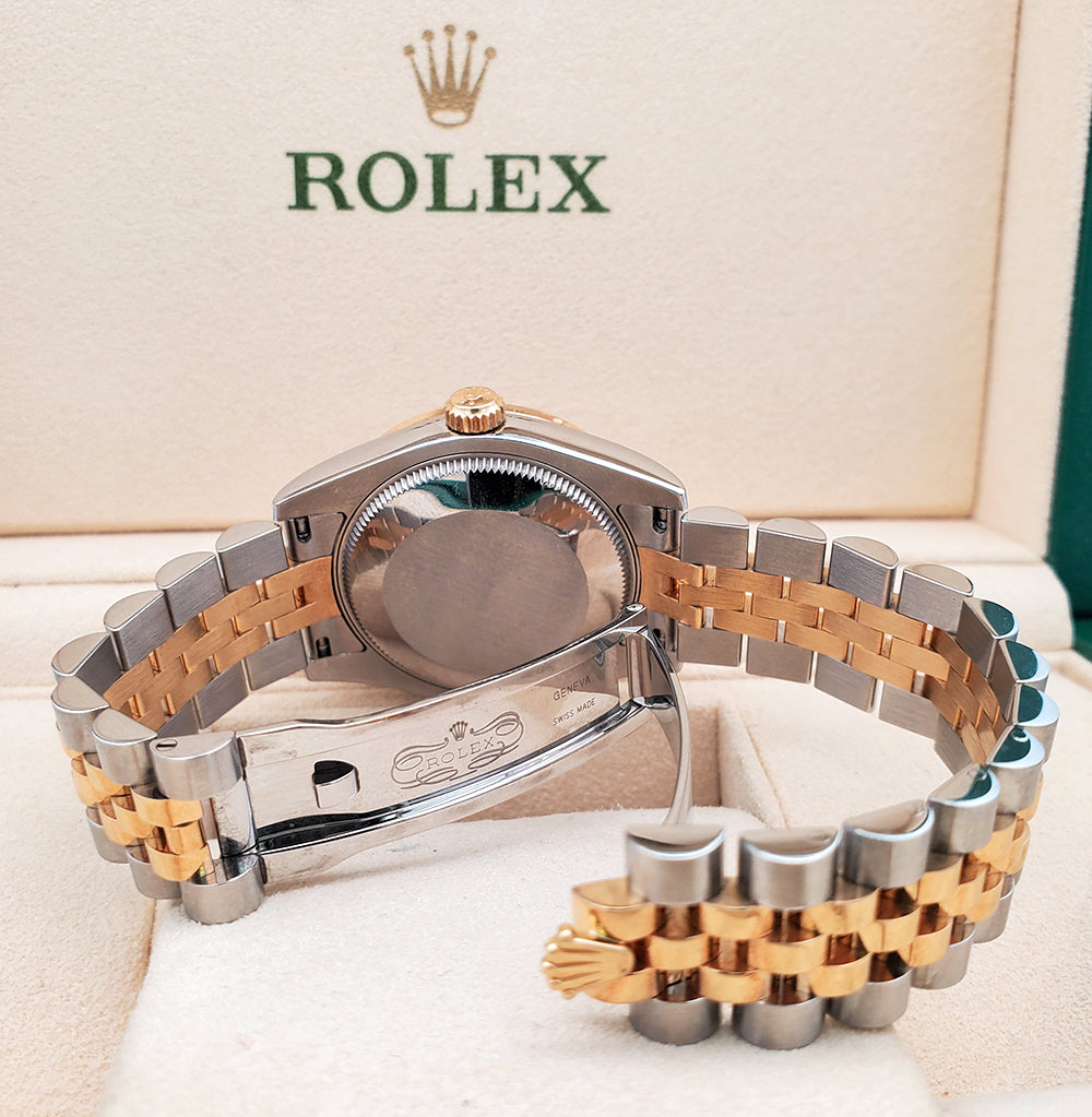 Rolex Datejust 31mm 2-Tone 178273  Champagne Roman Dial Jubilee Watch w/Diamond Bezel