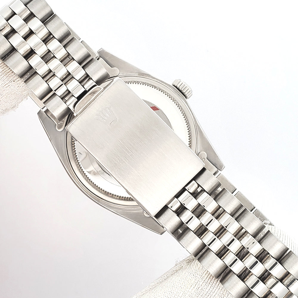 Rolex Datejust 36mm Silver Linen Dial White Gold Fluted Steel Jubilee Watch 16014