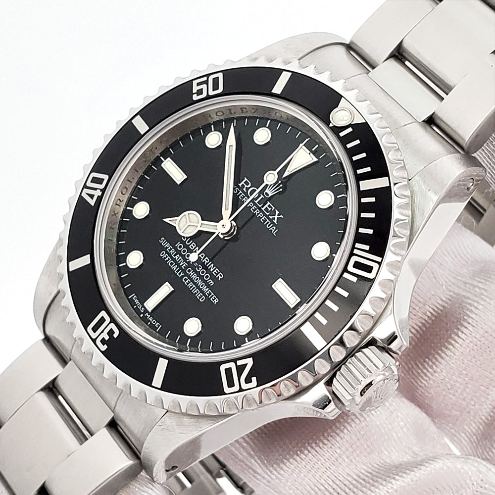 2009 Rolex Submariner No-Date Black Dial Steel 40mm Watch 14060 Box Papers