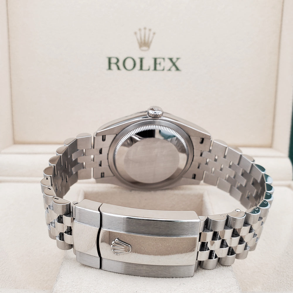 Rolex Datejust 36mm 126234 White Roman 18k Fluted Bezel Steel Jubilee Watch 2022 Box Papers
