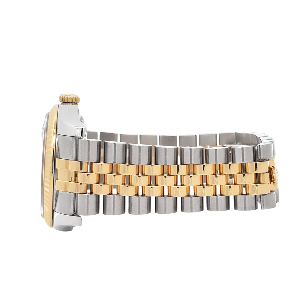 Rolex Datejust 36mm Factory Black Diamond 2-Tone Yellow Gold/Steel Jubilee Watch 116233