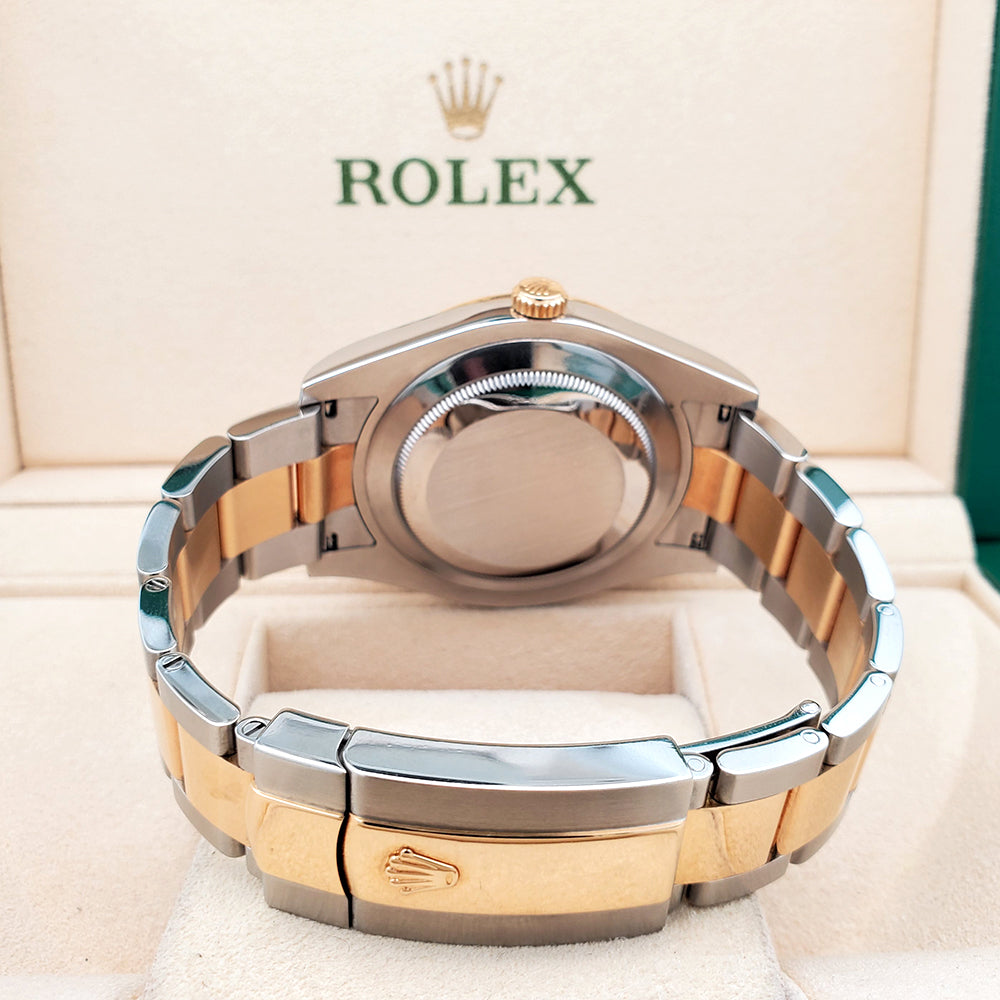 Rolex Datejust II 41mm Black Roman Dial 2-Tone 18K Yellow Gold/Stainless Steel Watch 116333 Box Papers