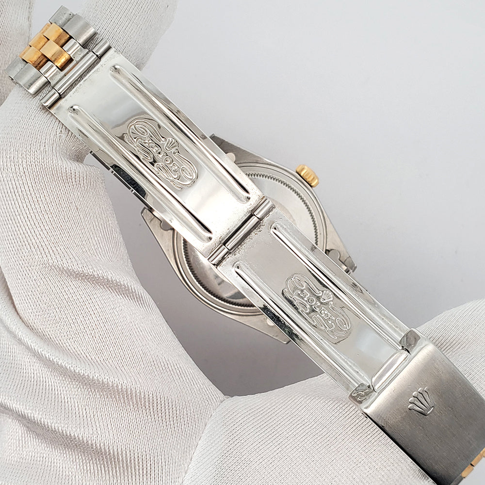 Rolex Datejust 36mm Silver Tapestry 2-tone Yellow Gold/ Steel Jubilee 16013 Watch