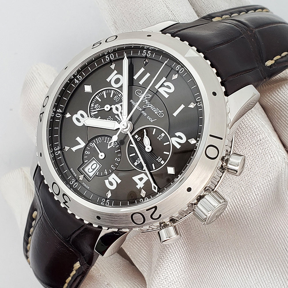 2020 Breguet Transatlantique Type XXI Flyback Chronograph 43mm Watch 3810 Box Papers