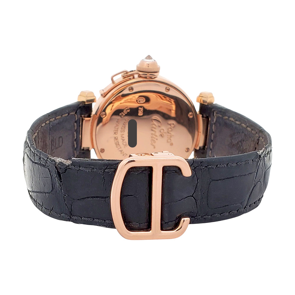 Cartier Pasha Rose Gold Factory Diamond Dial Ladies 32mm Watch WJ11913G 2812