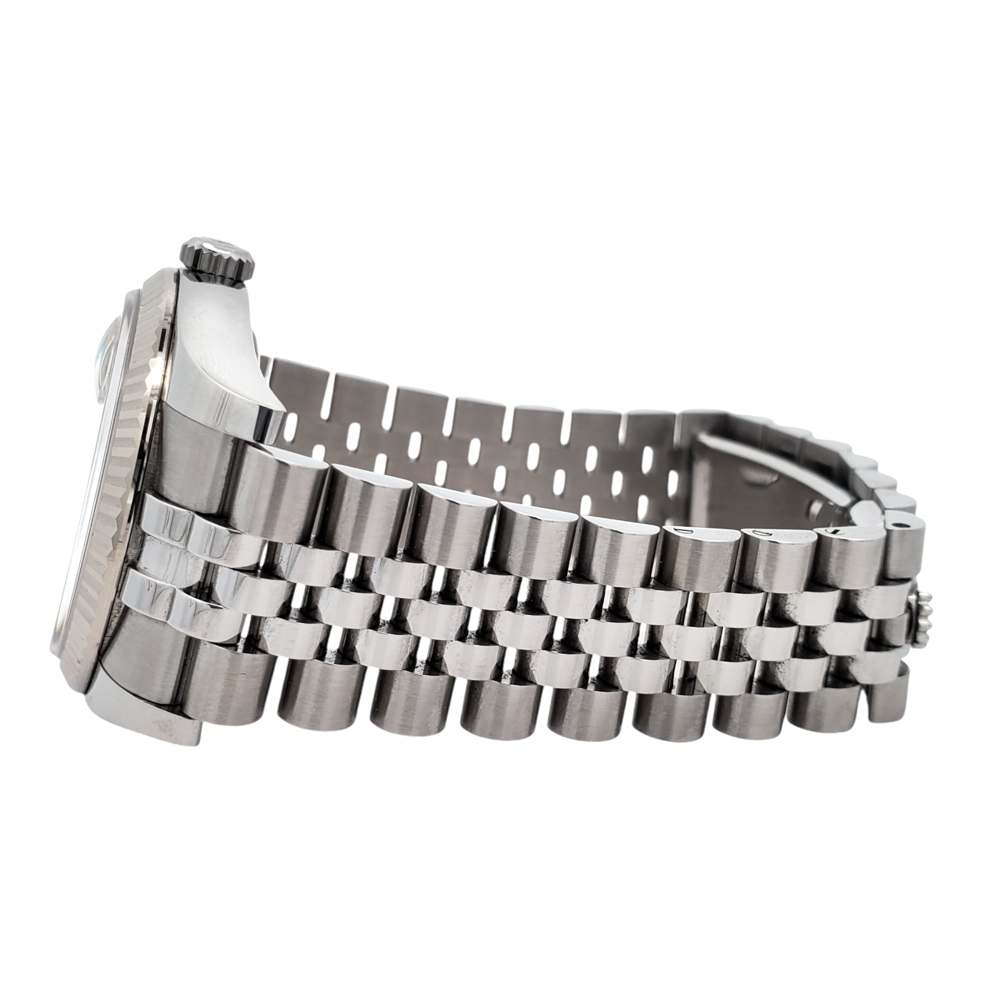 Rolex Datejust 36mm Tuxedo Dial White Gold Bezel Watch 116234