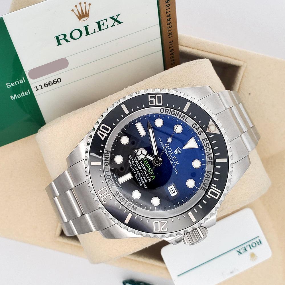 Rolex Sea-Dweller Deepsea D-Blue James Cameron Steel Oyster 44mm Watch 116660 Box/Papers/Tag