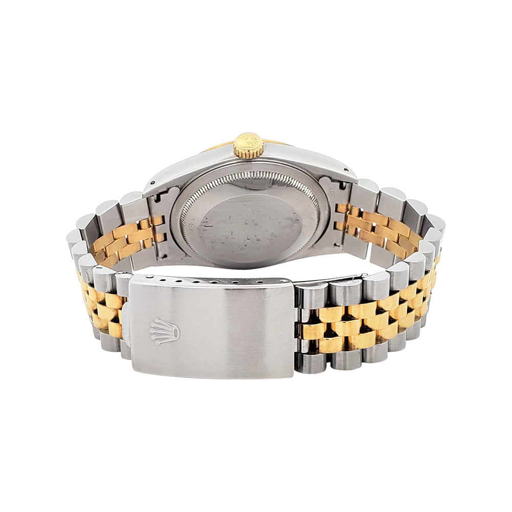 Rolex Datejust 36mm White Roman 2-Tone Yellow Gold/Steel Jubilee Watch 16233