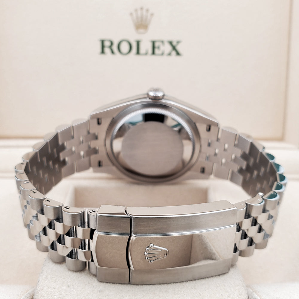 2022 Rolex Datejust 36mm 126200 Blue Motif Steel Jubilee Watch Box Papers