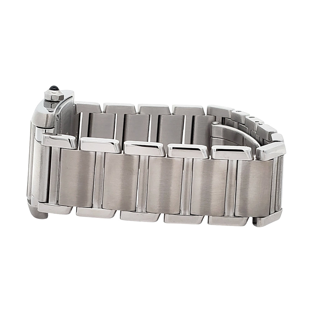 Cartier Tank Francaise 25mm White Roman Dial Steel Quartz Watch 2465 W51011Q3