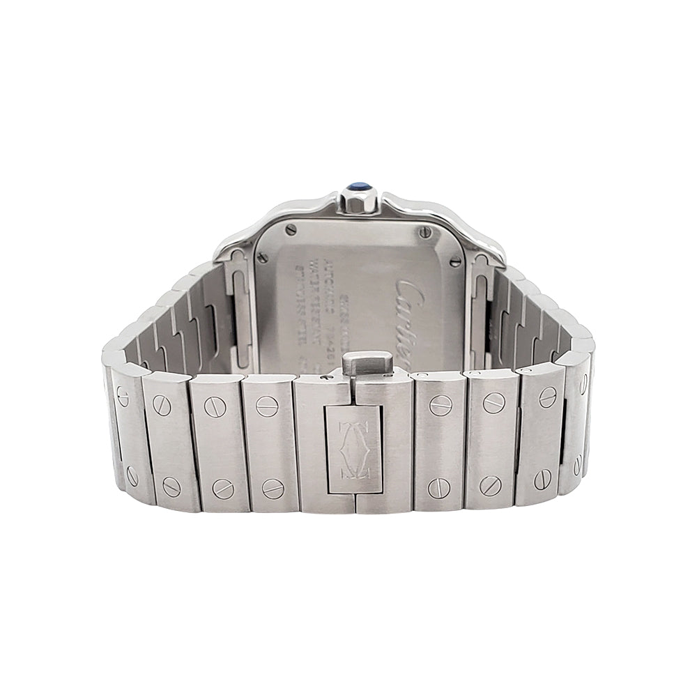 2019 Cartier Santos Silver Roman Steel 35mm Watch WSSA0010 4075 Papers