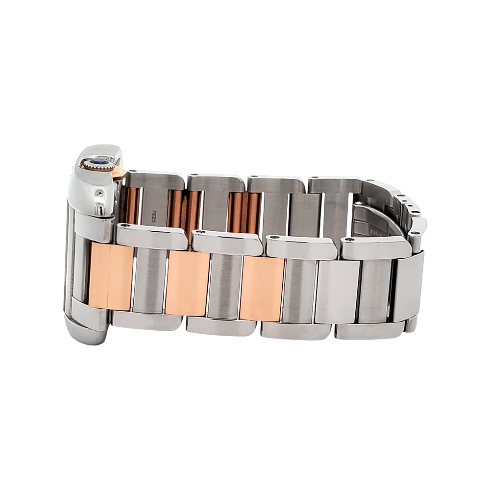 Cartier Tank Anglaise Large Silver Roman Dial 2-Tone Rose Gold/Steel 39.2 x 29.8 mm Watch 3511 W5310007