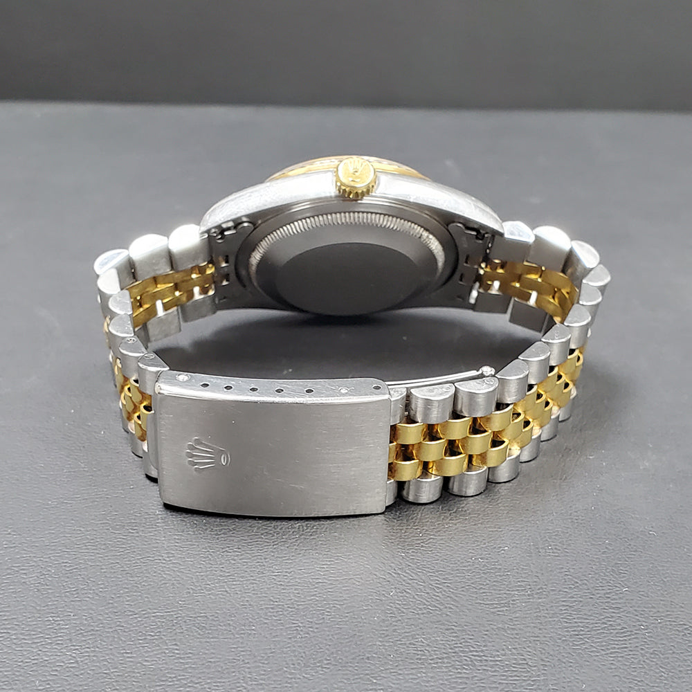 1995 Rolex Datejust Factory Champagne Diamond Dial 36mm 16233 Yellow Gold/Steel Watch Papers