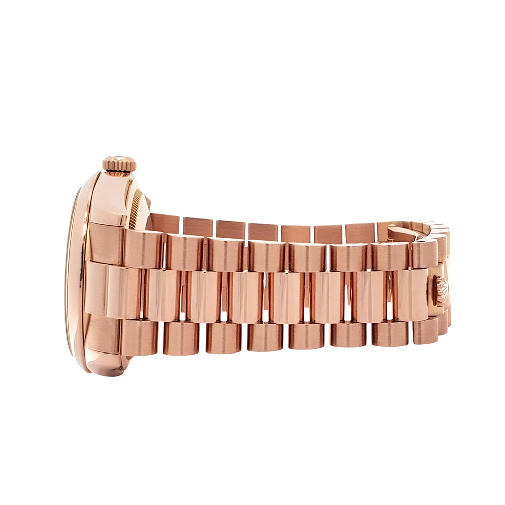 Rolex President Day-Date Chocolate Wave Arabic Dial Rose Gold 36mm Watch 118205 Box Papers