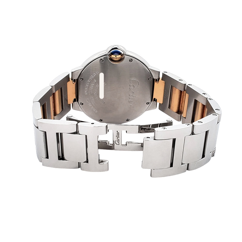 Cartier Ballon Bleu 36mm Silver Roman 2-tone Yellow Gold/Steel Watch 3284 W2BB0012