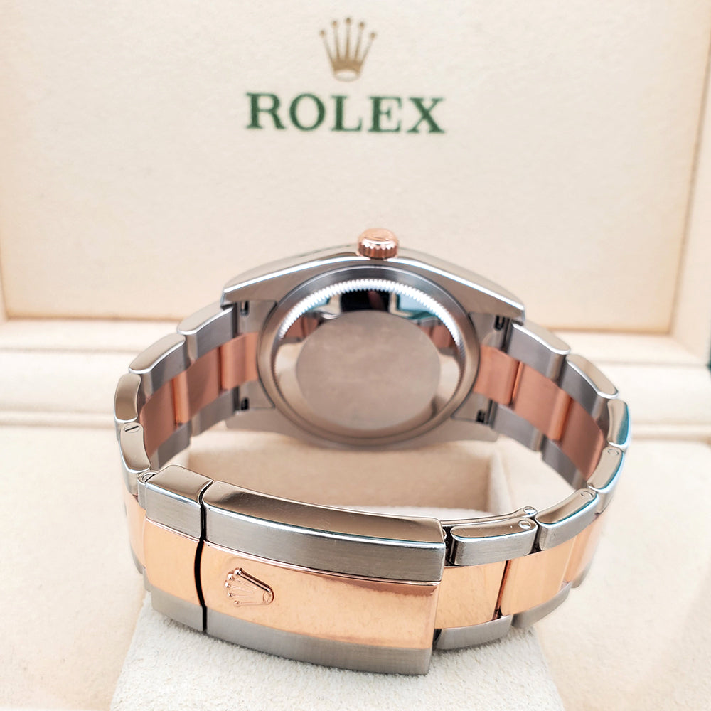 Rolex Datejust 36mm Black Concentric Dial 2-tone Rose Gold/Steel Oyster Watch 116201