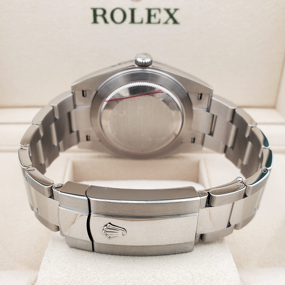 2023 Unworn Green Motif Rolex Datejust 41  Steel Oyster Watch 126300 Box Papers