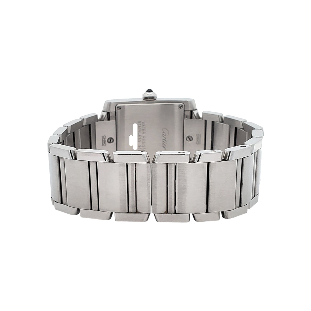 Cartier Tank Francaise 25mm White Roman Dial Stainless Steel Quartz Watch 2465 W51011Q3