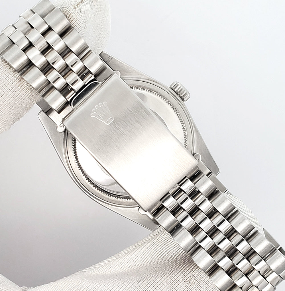 Rolex Datejust 36mm Silver Index Dial White Gold Fluted Steel Jubilee Watch 16014