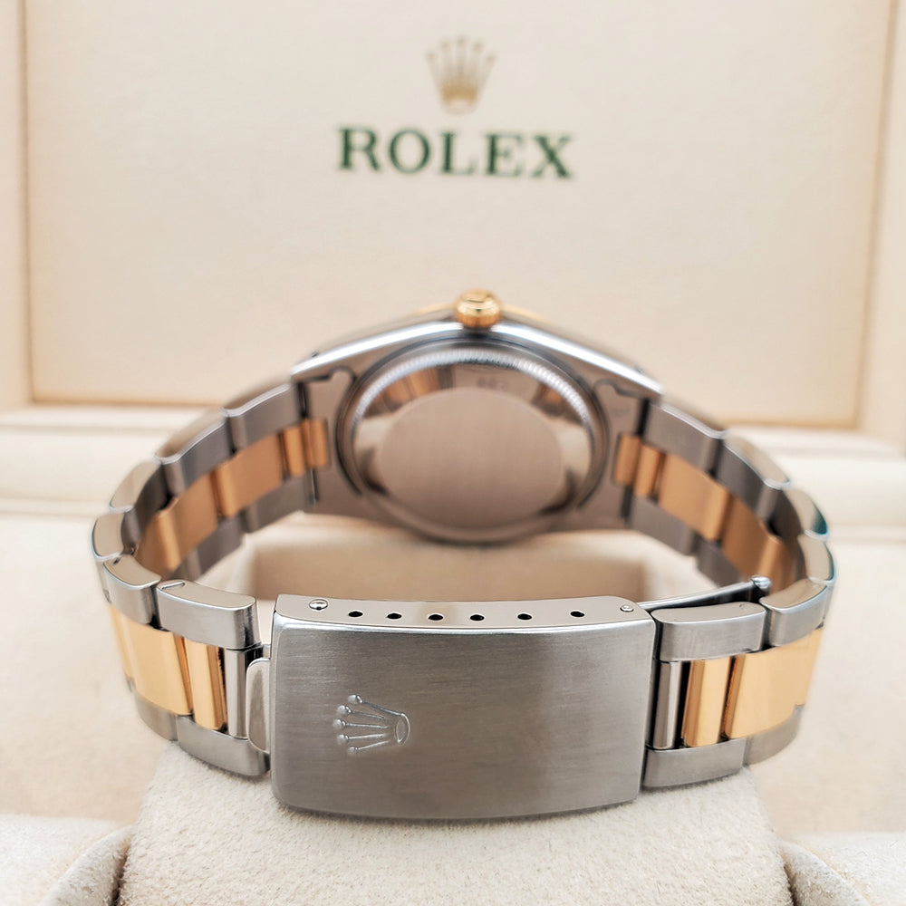 Rolex Date 34mm 2-Tone Yellow Gold/ Stainless Steel Champagne Dial Oyster 15223 Watch