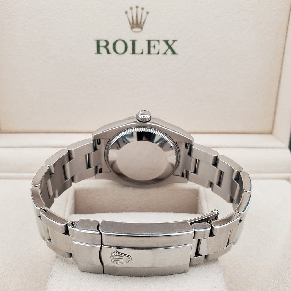 Rolex Datejust 31mm Silver Stick Dial Domed Bezel Steel Watch 178240 Box Papers