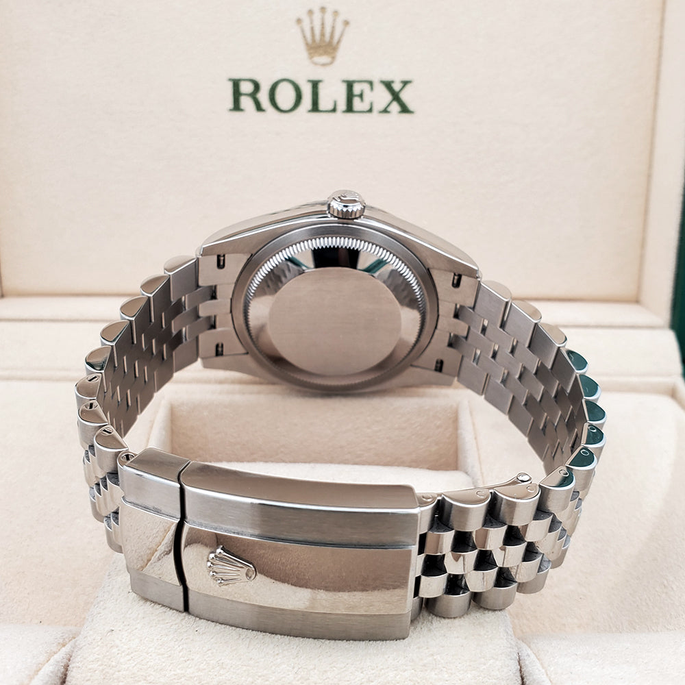 2023 Rolex Datejust 36mm Silver Index Fluted White Gold/Steel Jubilee Watch 126234 Box Papers