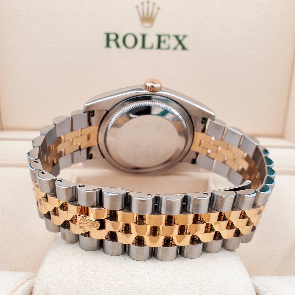 Rolex Datejust 36mm 116233 Factory Champagne Jubilee Diamond 2-tone Yellow Gold/Steel Jubilee Watch Box Papers