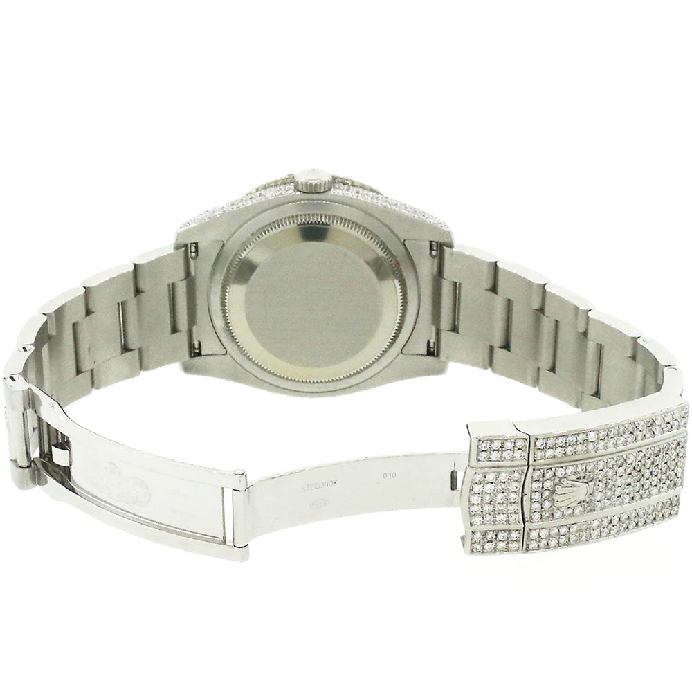 Rolex Datejust 36mm 116200 Pave 16.9CT Diamond Bezel/Case/Bracelet/Silver Tuxedo Dial Watch Box Papers