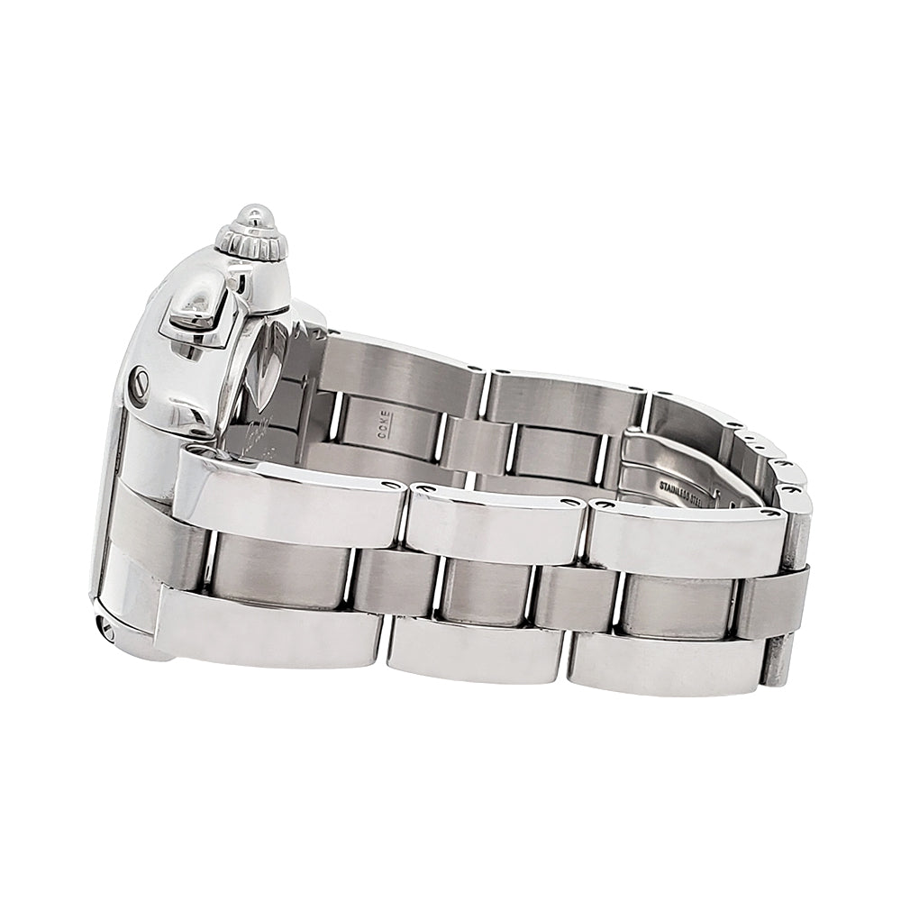 Cartier Roadster XL Chronograph 43mm Silver Roman Steel Watch W62019X6 2618 Papers