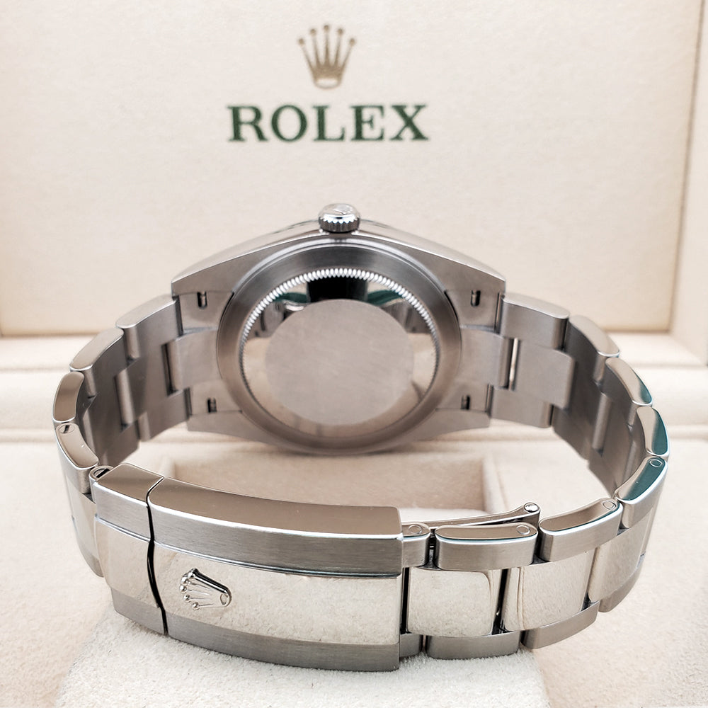 2022 Rolex Datejust 41 126334 Wimbledon White Gold Fluted Bezel Steel Watch Box Papers