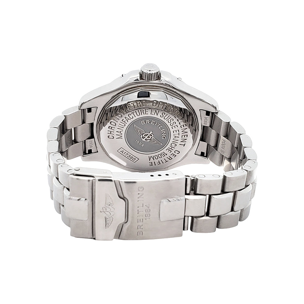 Breitling Superocean Steelfish 42mm Black Arabic Dial Steel Watch A17360 Papers