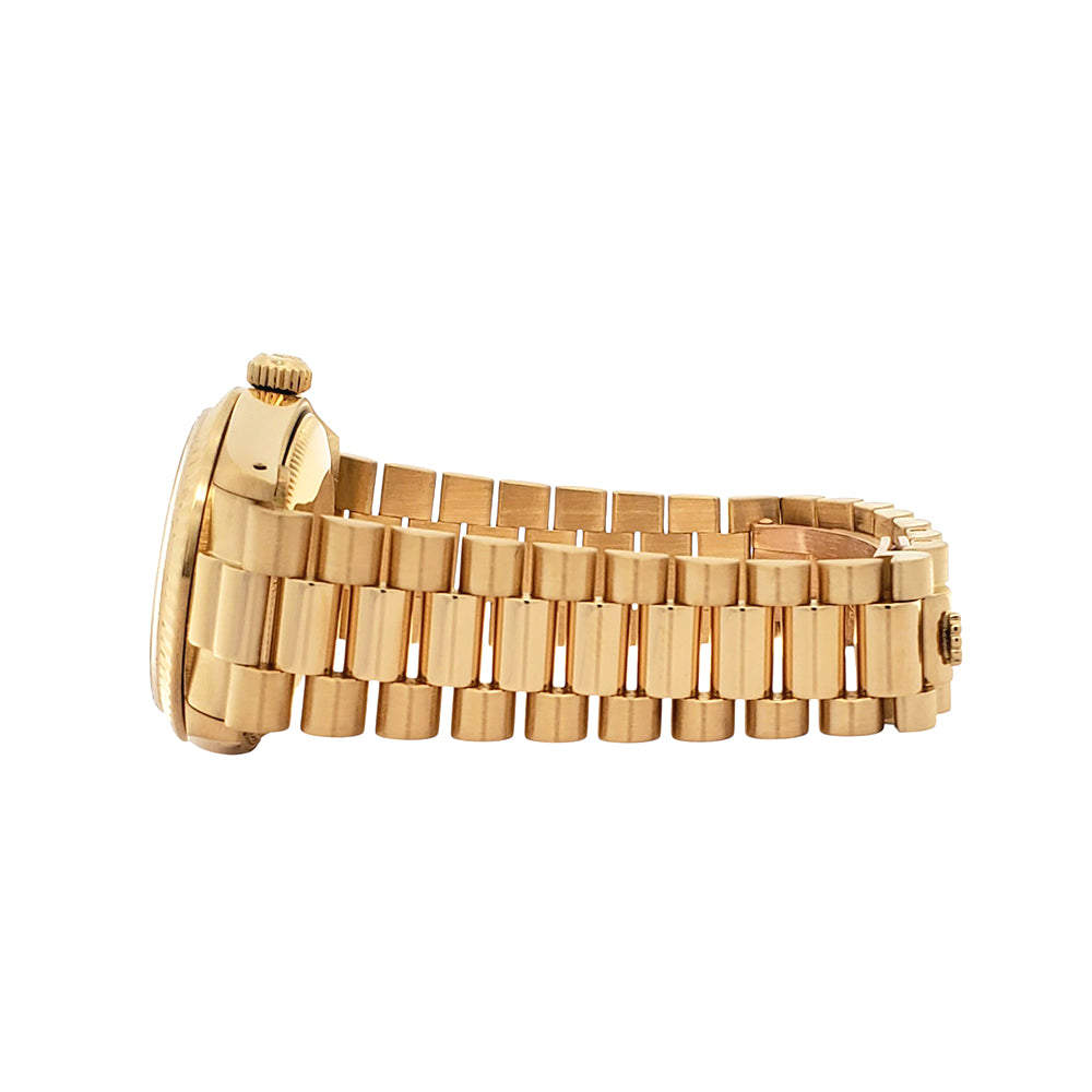 Rolex President Datejust 31mm Factory Champagne Diamond Yellow Gold Watch 68278