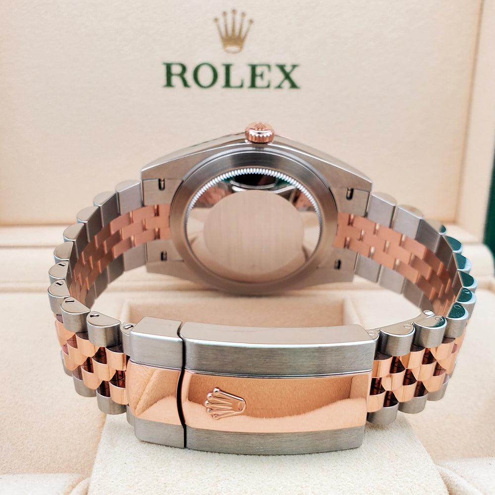 Unworn 2023 Rolex Datejust 41 Wimbledon Dial 2-tone Rose Gold/Steel Jubilee Watch 126331 Box Papers