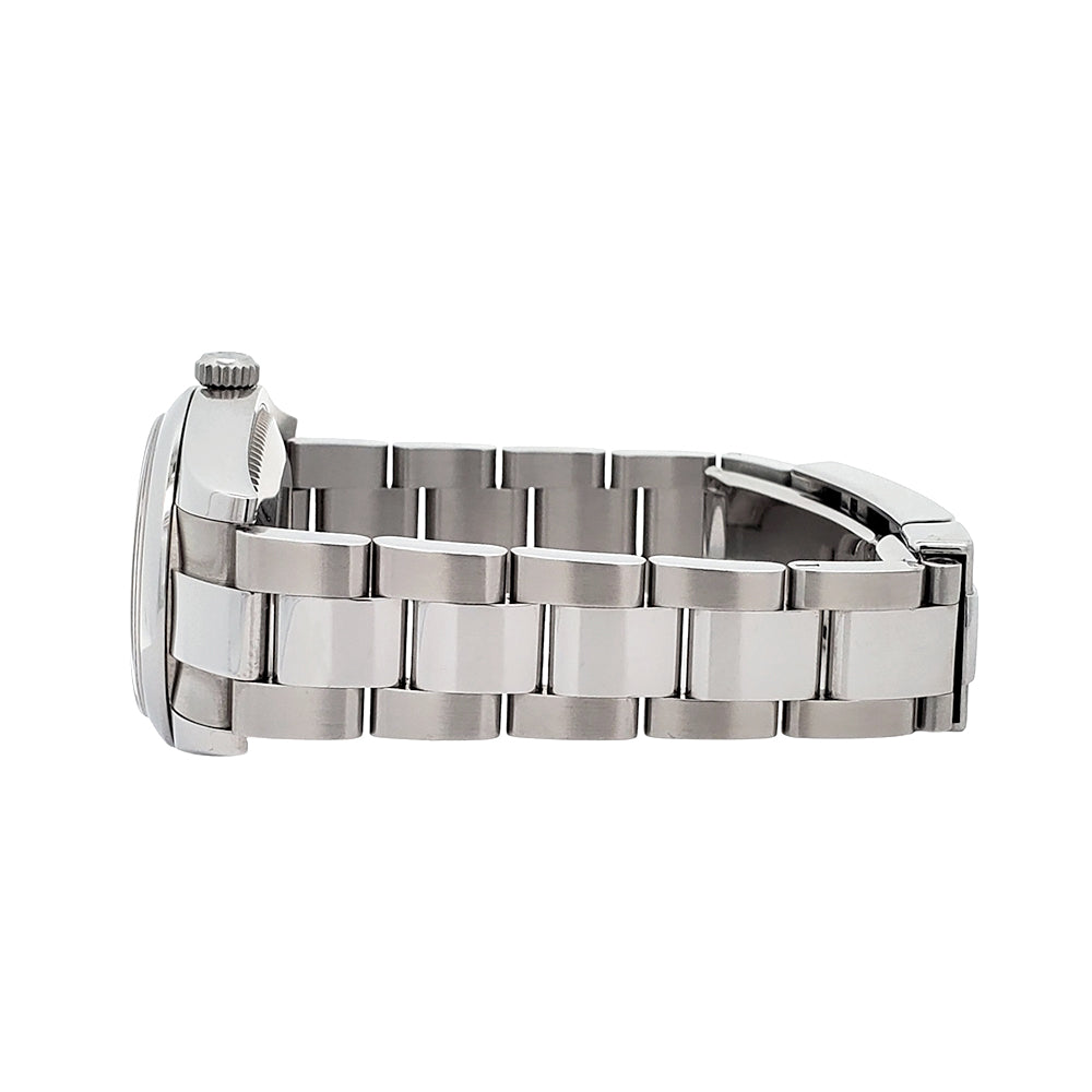 Rolex Datejust Rhodium Floral Dial Steel Oyster Midsize 31mm Watch 178240