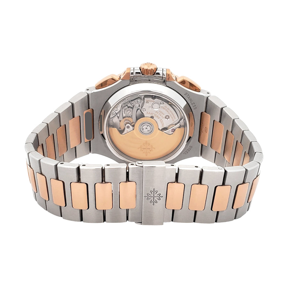 2017 Patek Philippe Nautilus Chronograph 5980/1AR-001 Blue Dial 2-Tone Rose Gold/Steel Watch Box Papers