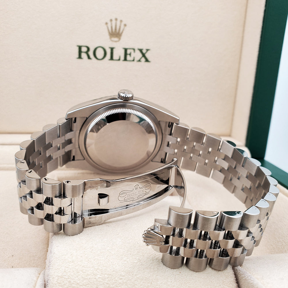 Rolex Datejust 36mm Silver Index Steel Jubilee Watch 116200 Box Papers