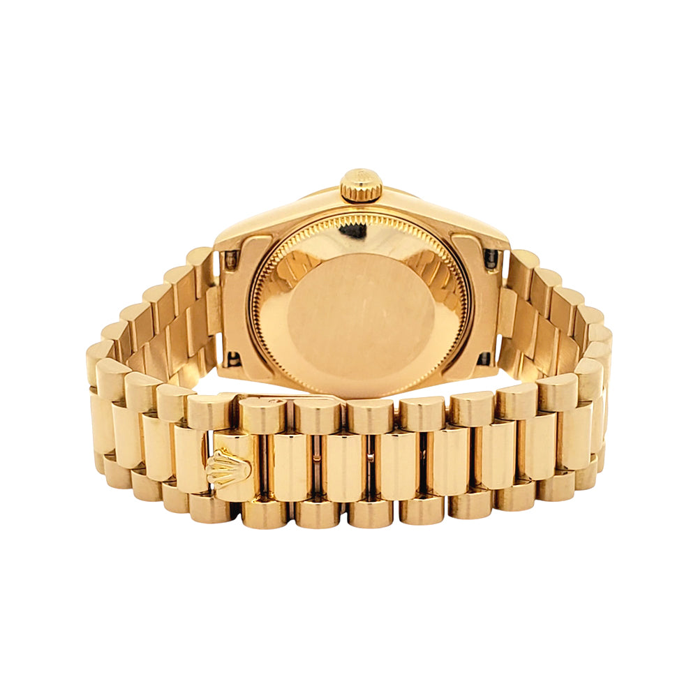 Rolex President Datejust 31mm Factory Champagne Diamond Yellow Gold Watch 68278