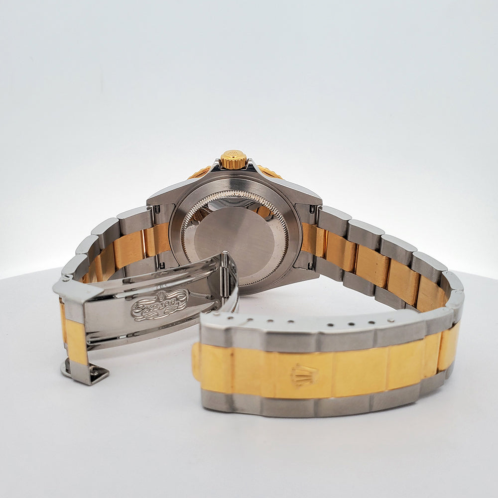 2004 Rolex Submariner Date Factory Diamond Serti 2-Tone Yellow Gold/Steel Oyster Watch 16613 Box Papers