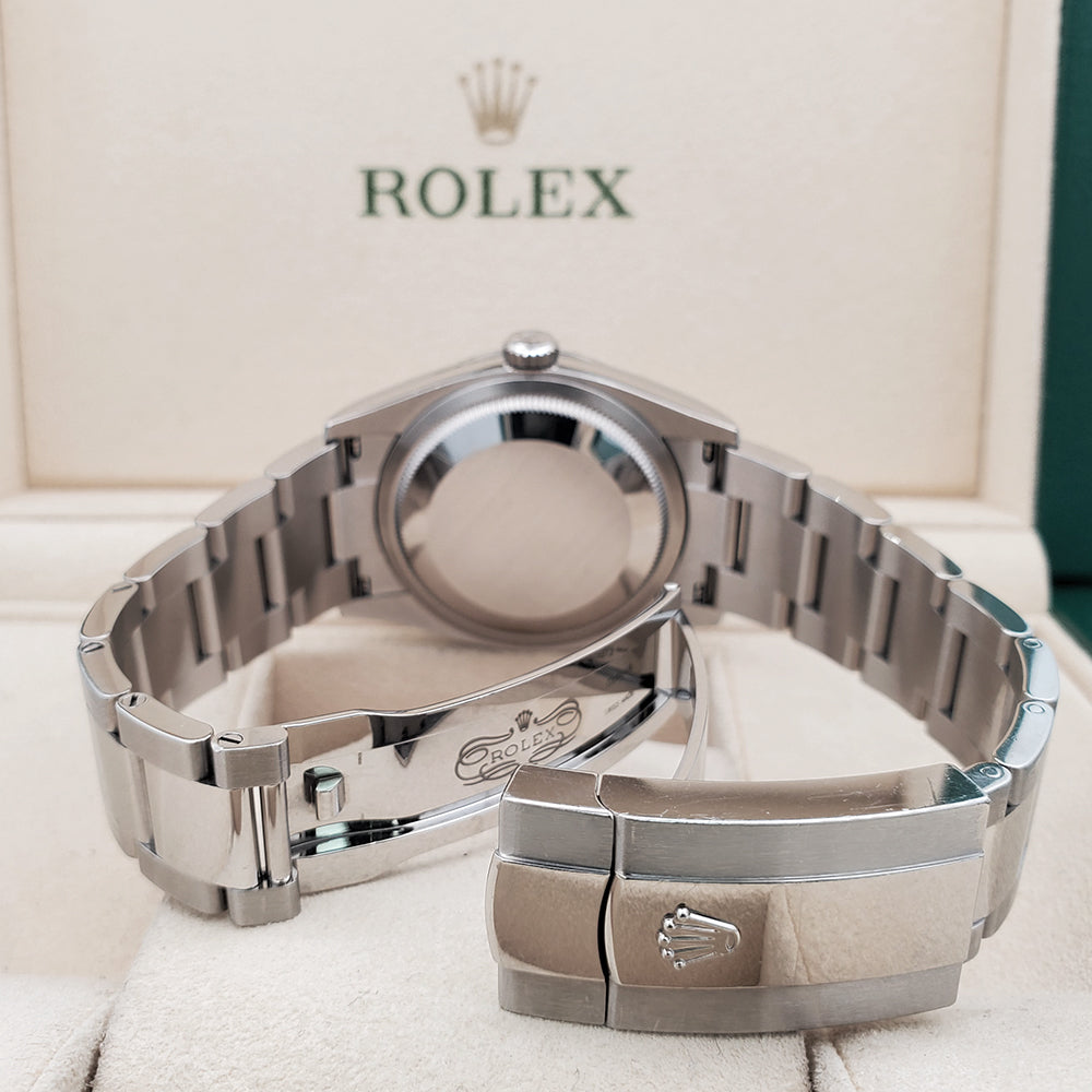 Rolex Datejust 36mm 126200 Blue Stick Dial Stainless Steel Oyster Watch Box Papers