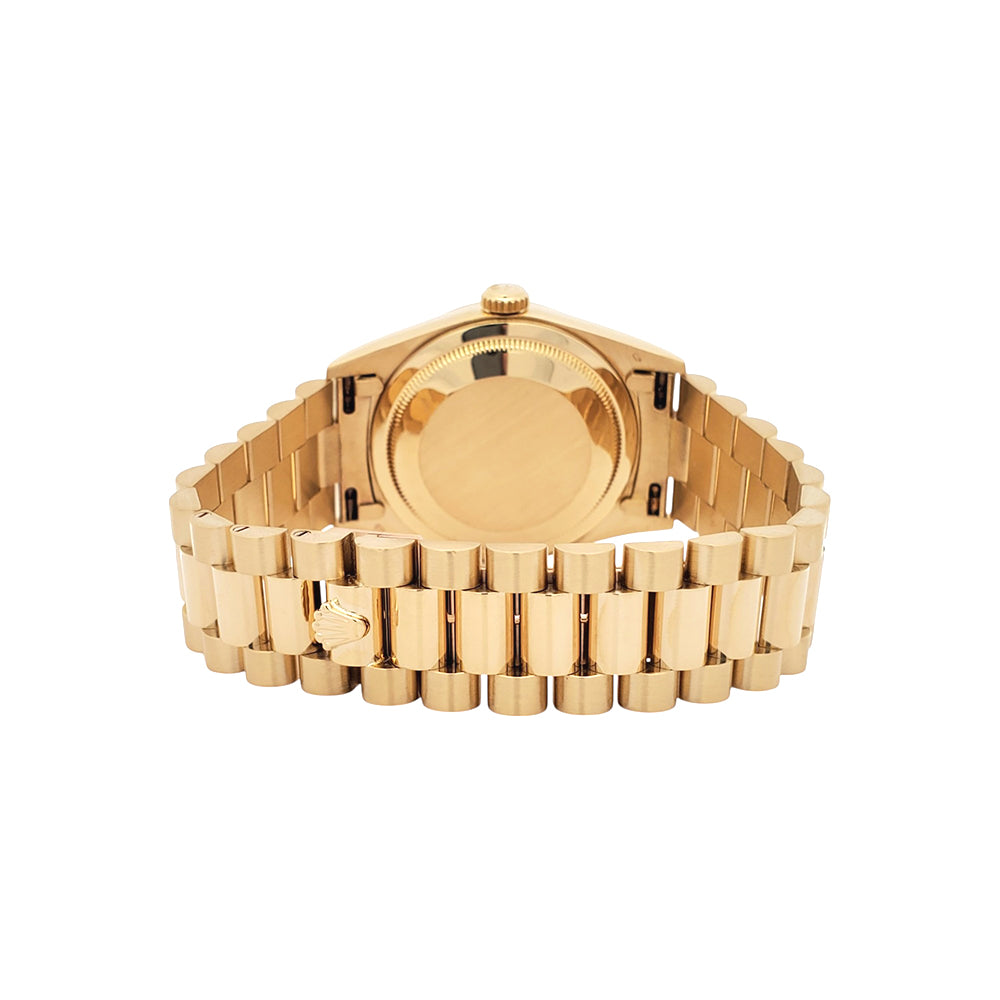 Rolex President Day-Date Factory Diamond Dial Double-Quick Yellow Gold 36mm Watch 18238 Box Papers
