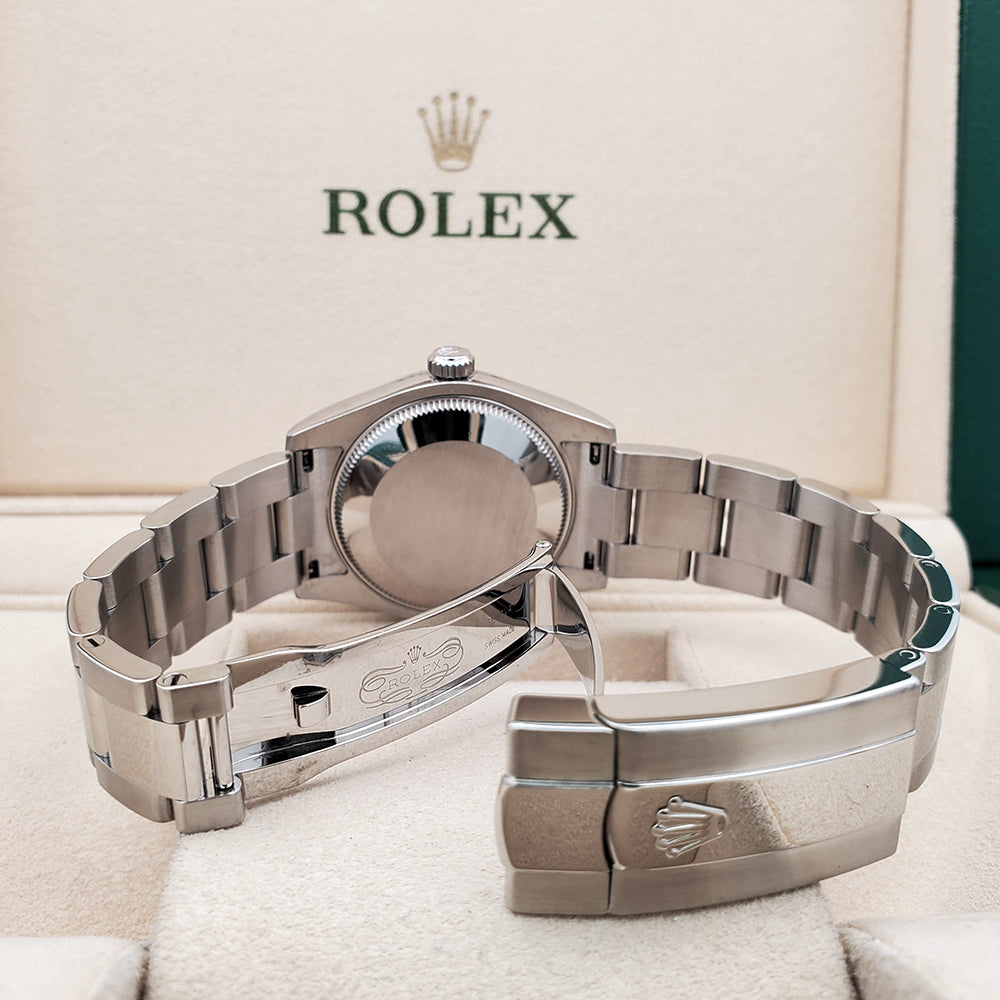 Rolex Datejust 31mm Black Roman Steel Oyster Watch 178240 Box Papers