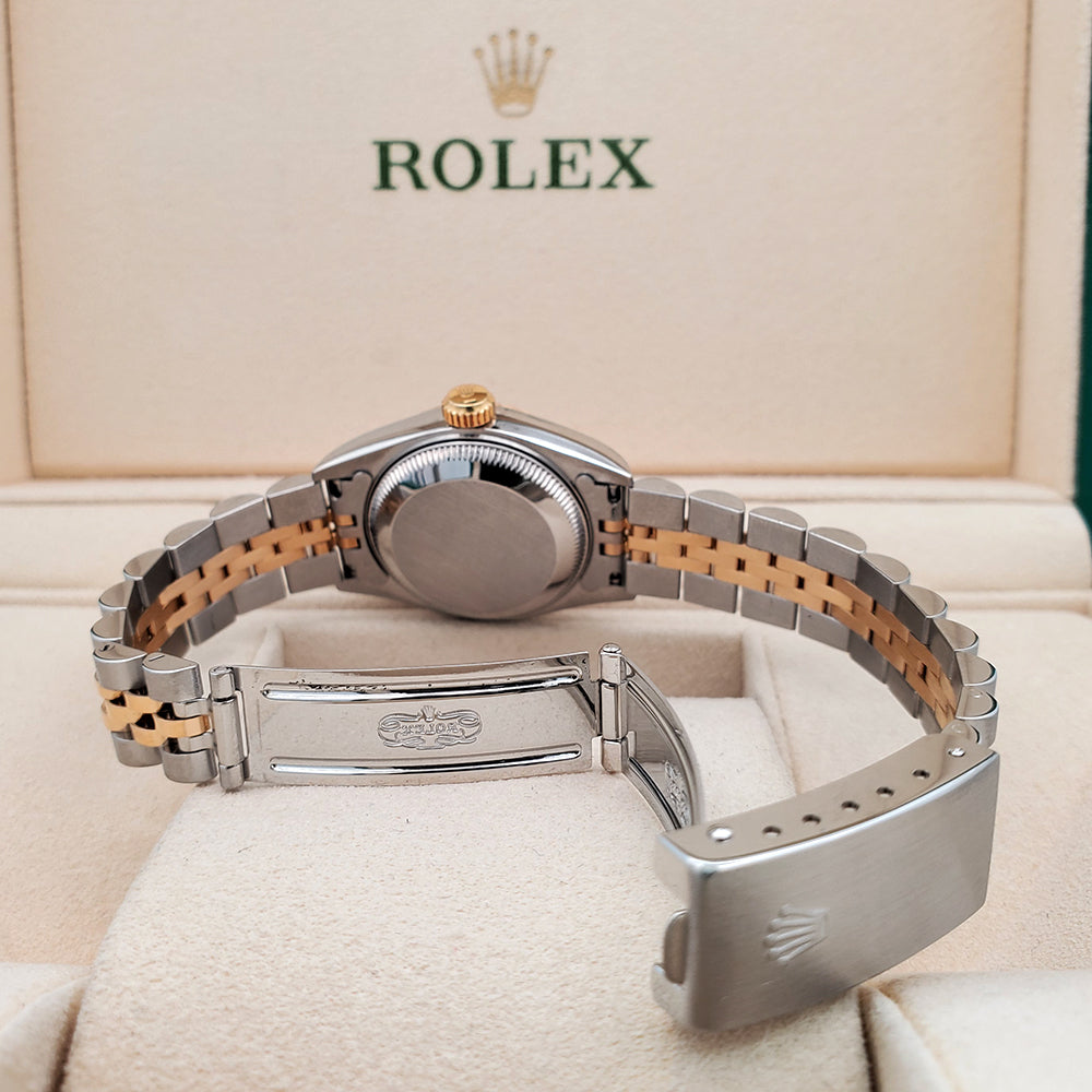 Rolex Datejust 26mm 2-Tone Champagne Roman Dial Yellow Gold/Steel Jubilee Watch 69173 Box papers