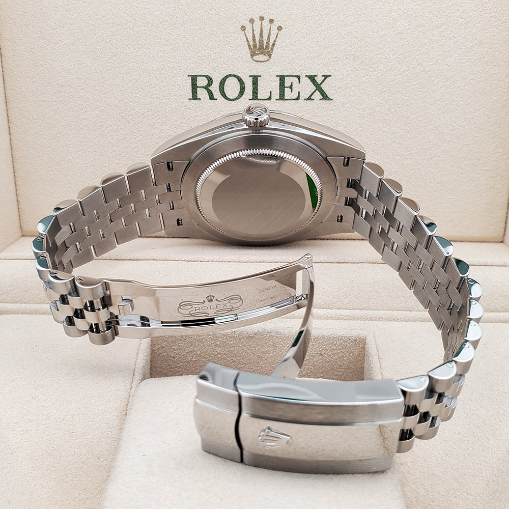 Rolex Datejust 41 126334 Wimbledon Slate Roman Dial Steel Jubilee Watch 2021 Box Papers