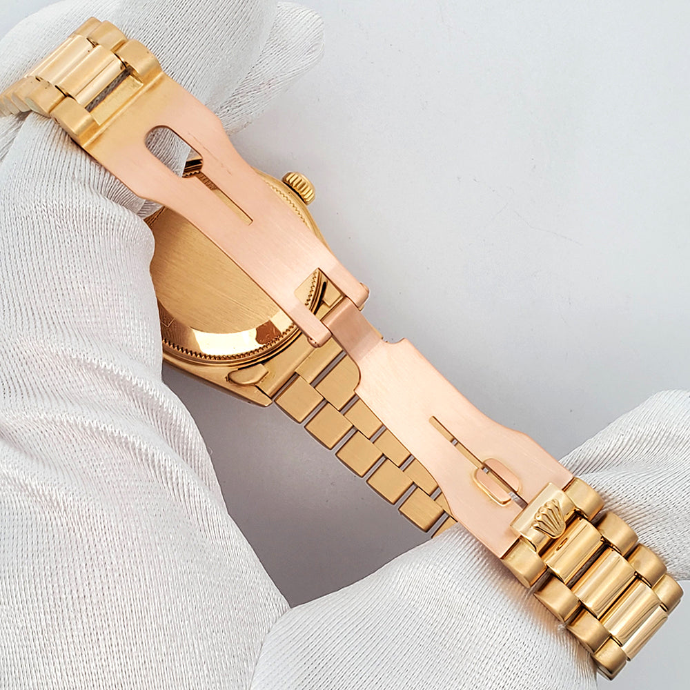 Rolex President Datejust 31mm Black Index Yellow Gold Vintage Watch 6827