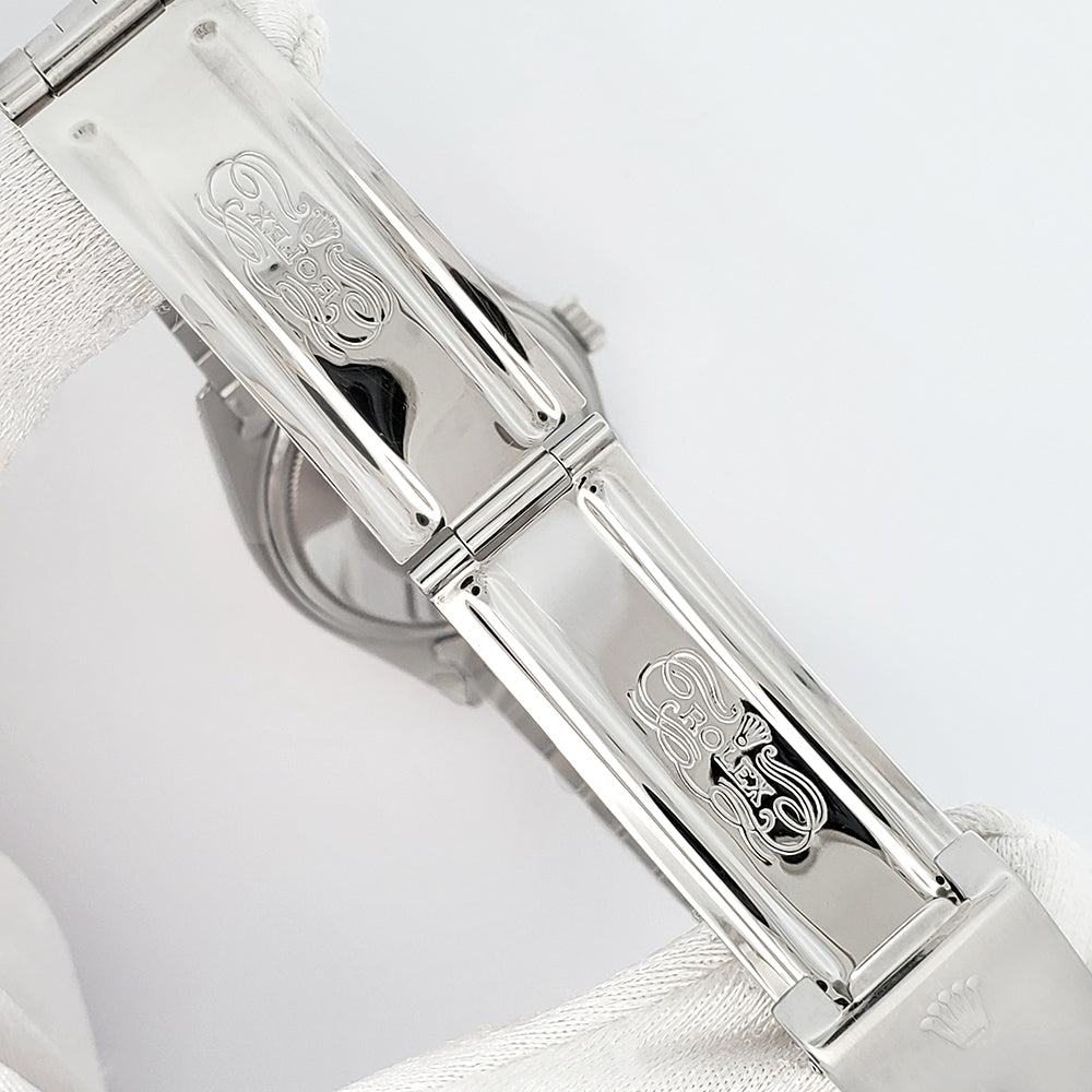 Rolex Datejust 36mm Silver Index Dial White Gold Fluted Steel Jubilee Watch 16014