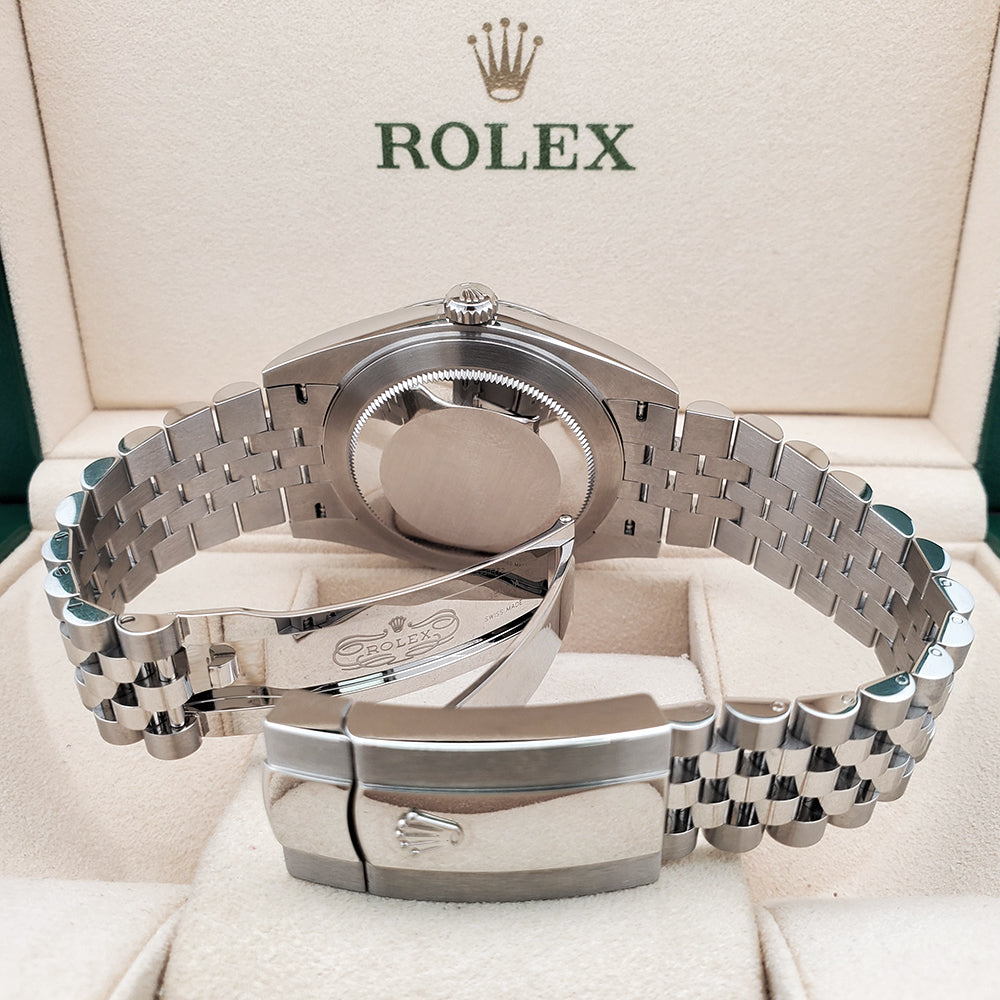 2023 Green Motif Rolex Datejust 41 Steel Jubilee Watch 126300 Box Papers