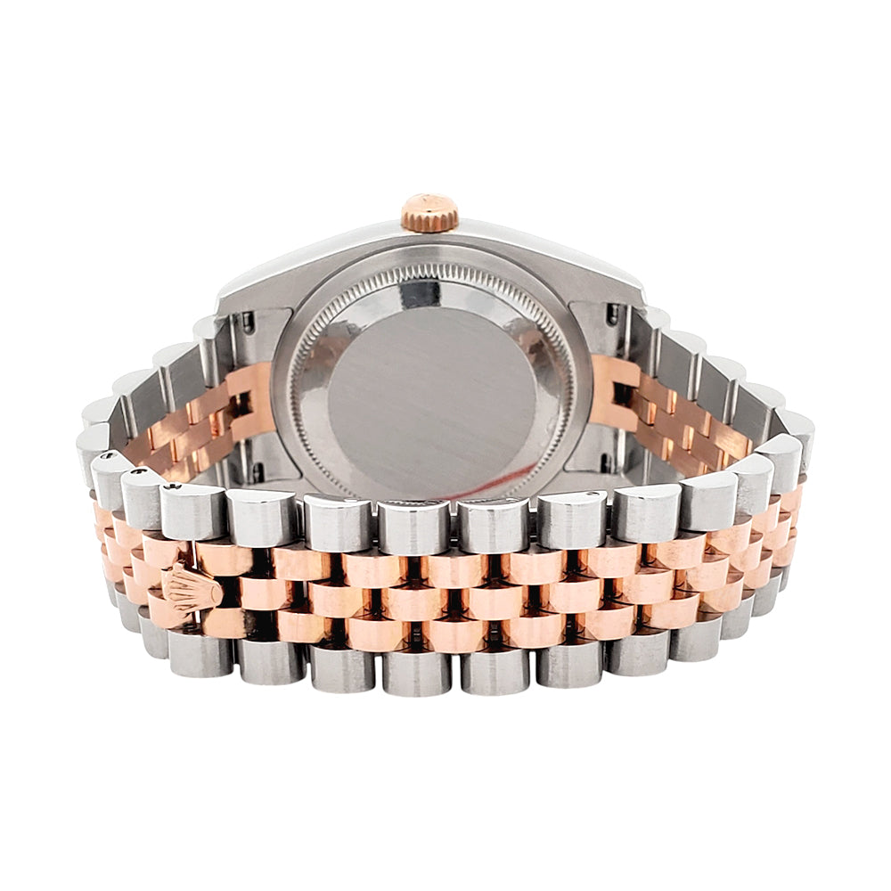 Rolex Datejust White Roman Dial 2-Tone Rose Gold/Steel Jubilee 116231 36mm Watch Box Papers