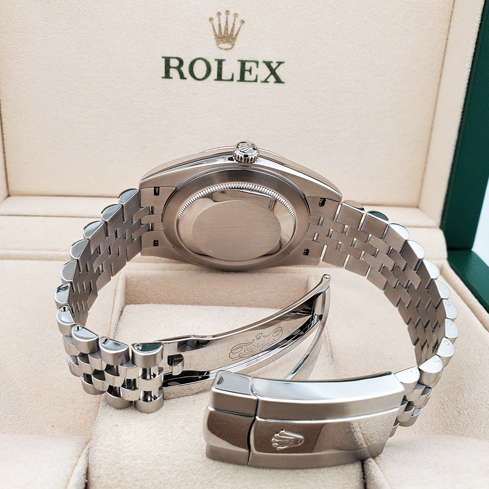 2022 Rolex Datejust 41mm Mint Green Dial Fluted White Gold/Steel Jubilee Watch 126334 Box Papers