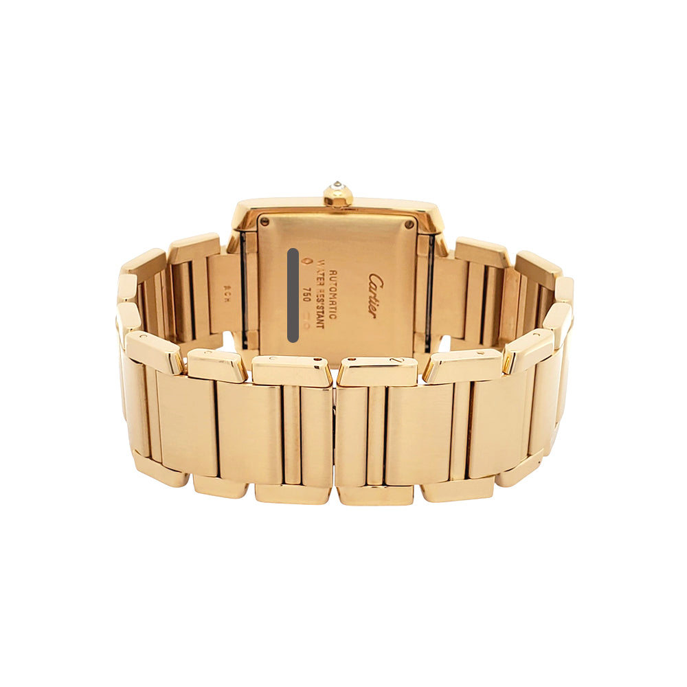 Cartier Large Tank Française Factory Diamond Yellow Gold 28mm Watch 1840 WE101051 Box Booklet