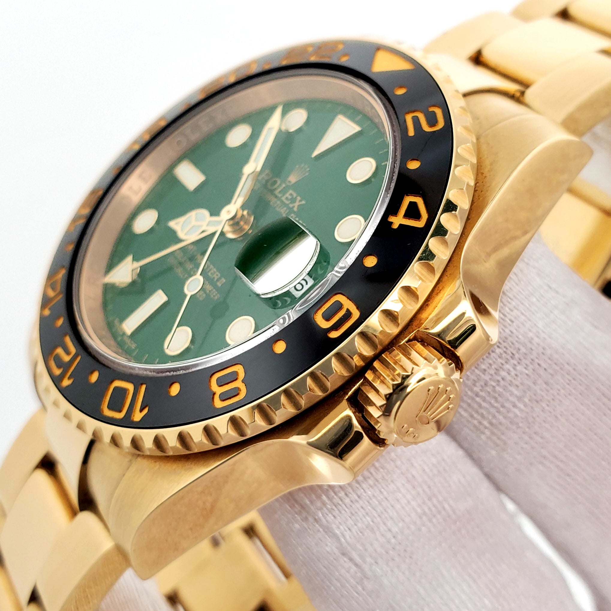 2016 Rolex GMT-Master II 116718LN Green Dial 18K Yellow Gold Watch